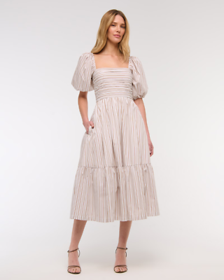 lavender midi dress with sleeves LAVENDER MIDI DRESS FR 36