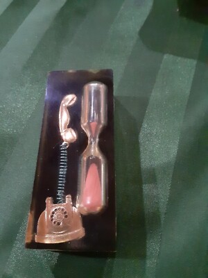 Nice Vintage Working Lucite Glass Telephone Timer / Paperweight HONG KONG