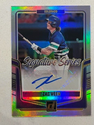ZAC VEEN Rockies 2024 Donruss Baseball Signature Series Silver