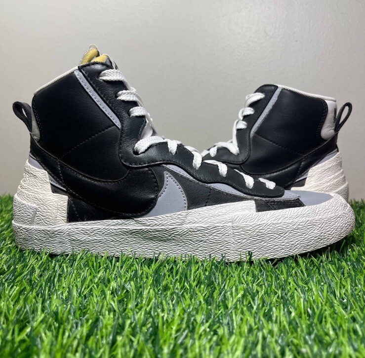 SACAI X NIKE Scarpe sneakers Nike Blazer Mid x Sacai nero grigio bianco taglia 8 BV0072 002