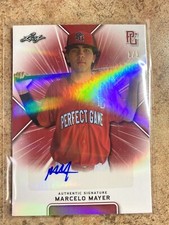 2020 LEAF Perfect Game Marcelo Mayer Auto RED 1/1 BA-#MM1 - NOT PROOF/BLANK BACK