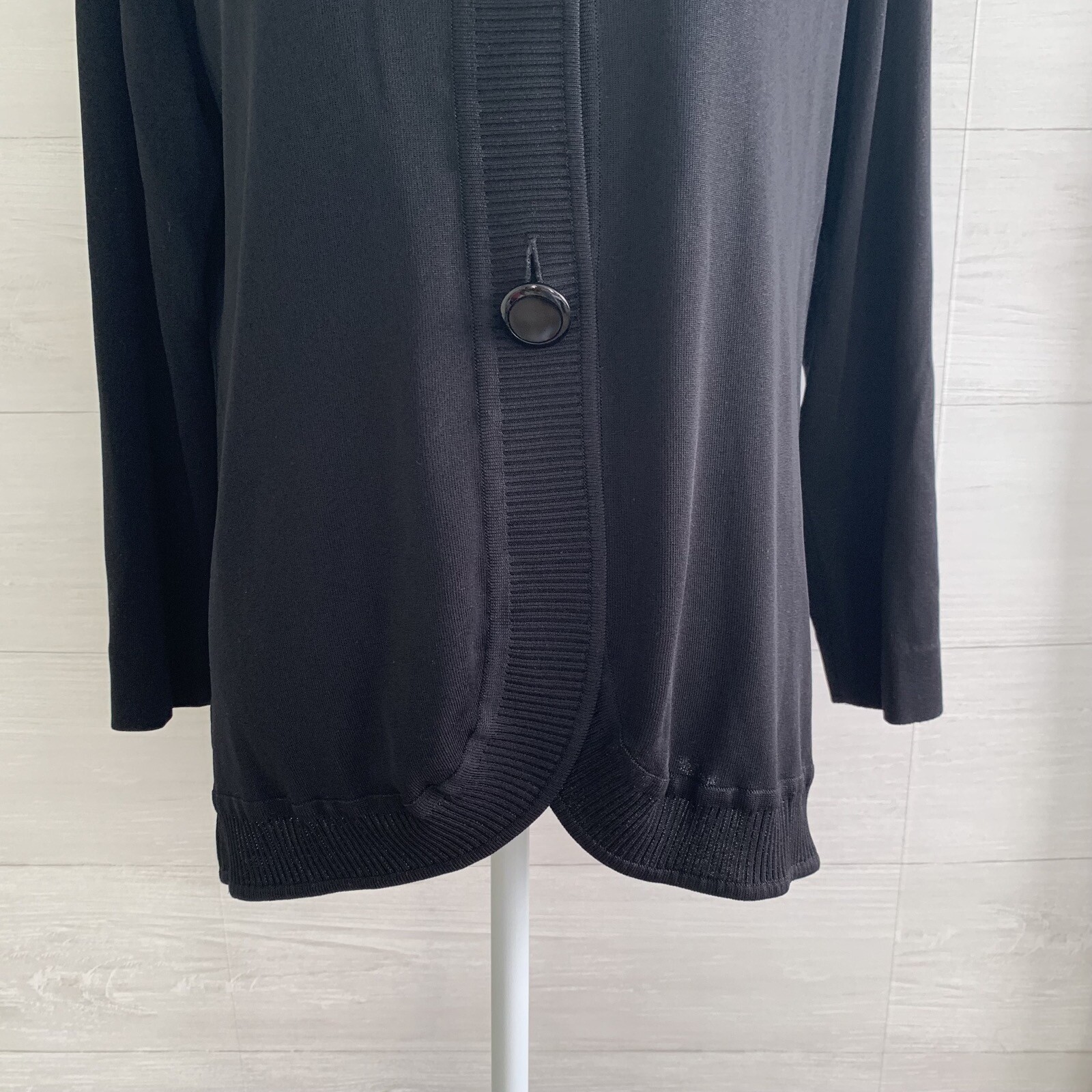 Exclusively Misook - Black button front cardigan … - image 3