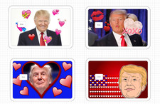 Love Donald Trump ATM CREDIT DEBIT Card Skin Sticker MAGA Hearts Lips Hearts USA