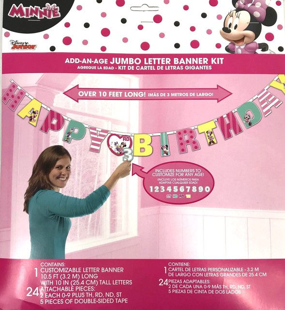 Minnie Mouse 1st Birthday Letter Banner Combo Each Party