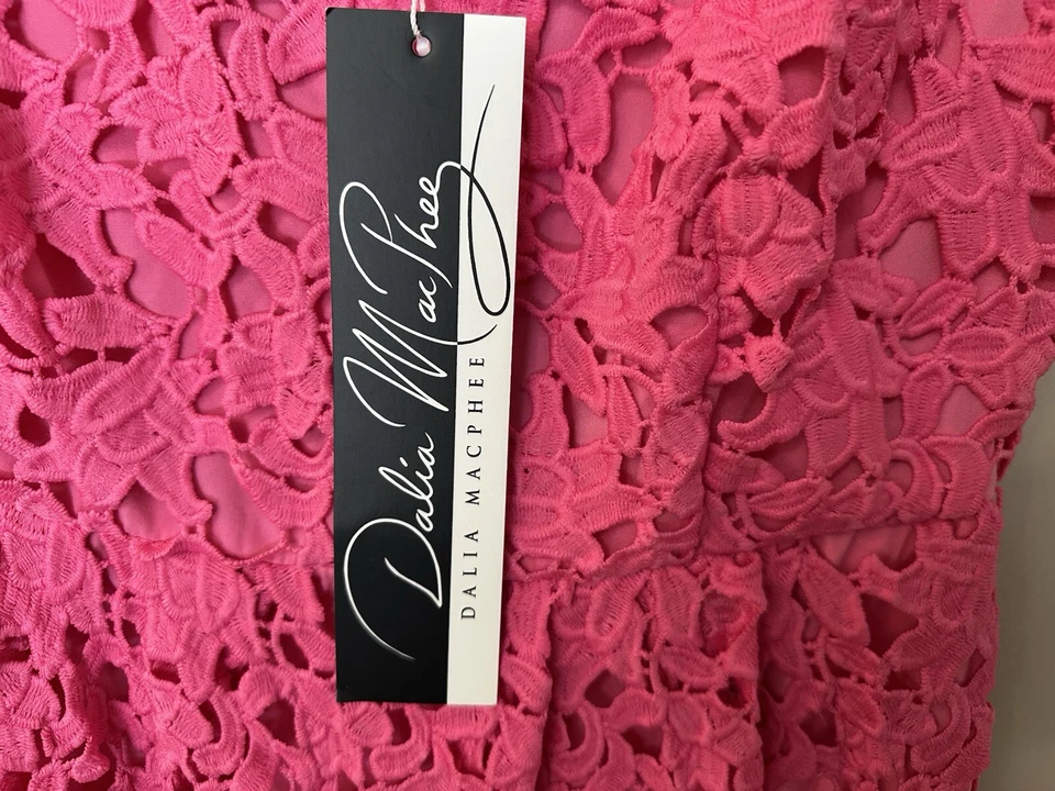 Vestido de encaje magenta para mujer Dalia Macphee talla mediana Foto 3 de 4
