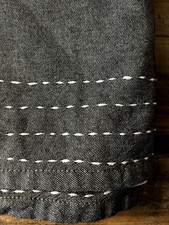 POTTERY BARN BEDDING Gray CHAMBRAY Toddler/Crib Bed Skirt Dust Ruffle 16" Drop