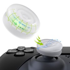 PlayVital Thumbs Cushion Caps Joystick Caps for ps5/4, for Xbox One Clear White