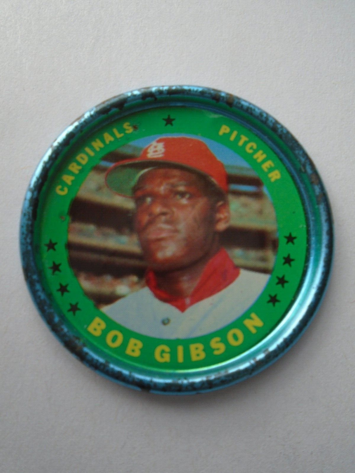Bob Gibson 1964 Topps Coin # 63, Fair.
