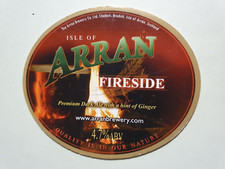 ISLE OF ARRAN brewery FIRESIDE cask real beer pump clip badge front Scotland