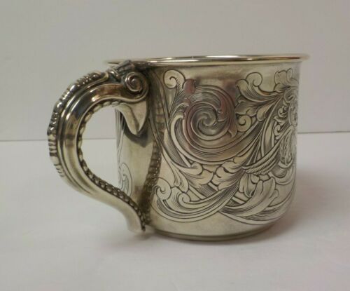 Vintage Gorham Sterling Silver Mustache Cup, Embossed Phoenix Decoration - Picture 3 of 12