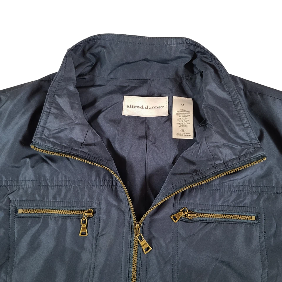 Женский стеганый жилет Alfred Dunner Цвет черный Карман на молнии Размер 10 Воротник Легкий - Изображение 4 из 4