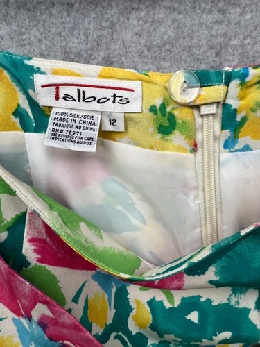 Talbots Silk Floral Faux Wrap Mini Skirt Womens Size 12 Coastal Tropical Vaca - Picture 6 of 9