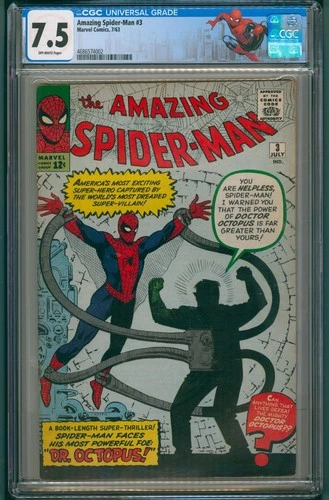 THE AMAZING SPIDER-MAN #3 CGC 7.5 VF 1ST DOCTOR OCTOPUS 1963 HIGH GRADE GRAIL