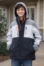 Gerry 3-in-1 Boys Jacket L-14/16 Gray White Orange Hooded Insulated