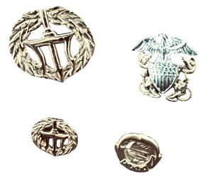 US Navy Insignia Pins Set Of 4 Gold Tone Military Badge Lot Collectible Decor