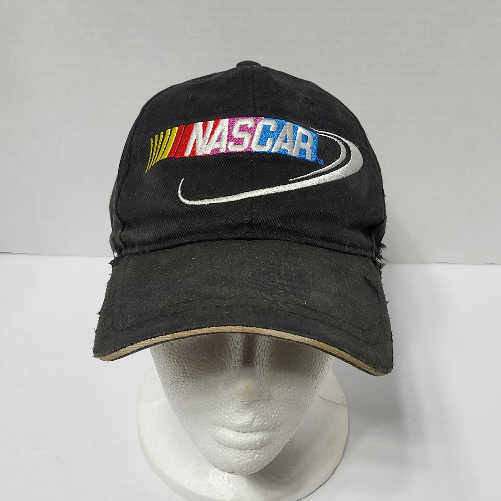 Vintage NASCAR 3M Racing Hat Black Distressed Embroidered Adjustable Cap