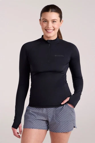 Mountain Warehouse Helston Women's Zip Rash Vest Long Sleeve Ladies Swim Top