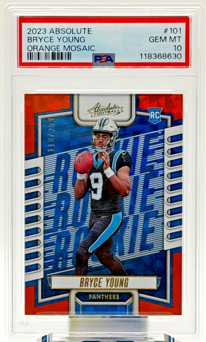2023 Panini Absolute Bryce Young #101 Orange Mosaic 110/299 PSA 10 GEM MT RC
