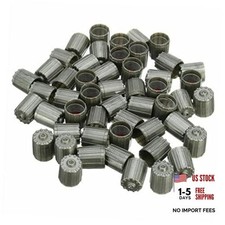100Pcs Tire Valve Stem Caps Cover Kit Universal Gasket Grey Plastic Covers