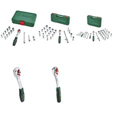 Bosch Hand Tool Series Ratchet & Socket Wrench Sets 1/4 & 1/2 Inch, 57 Pieces