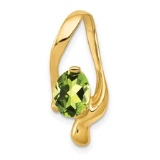 14k Yellow Gold 8x6mm Oval Peridot Slide Chain Slide Pendant
