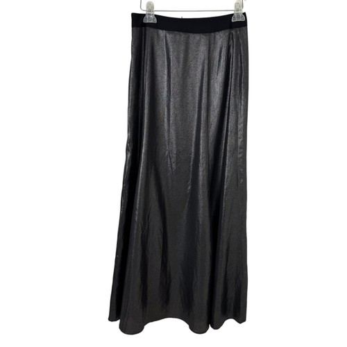 Express NWOT Black Silver Shimmer Maxi Skirt Size 8 Party Casual Sparkle Evening - Picture 4 of 12