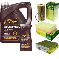 Mann Inspektionspaket 6L Mannol Energy 5W-30 FüR VW T-ROC 2.0 TSI 4Motion Tiguan