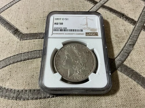 1897-O NGC AU-50 Morgan Silver Dollar 90% fine silver