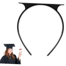 Graduation Cap Headband, Anti-fall Grad Cap Headband Hat Accessories black-1pc