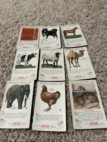 Trademark Coca Cola Trading Cards The World Of Nature Series #2 1-8 & 11