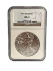 1997 American Silver Eagle $1 Dollar Coin One Troy Ounce 0.999 Fine NGC MS69