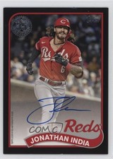 2024 Series 2 1989 Topps Baseball Black /199 Jonathan India #89BA-JI Auto pe8