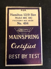 Marco Mainspring 484 for Hamilton 12/0s Model 401 No. 4128 - Steel