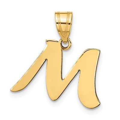 Anhänger 14 Karat Gelbgold poliert Schrift Buchstabe M Initiale