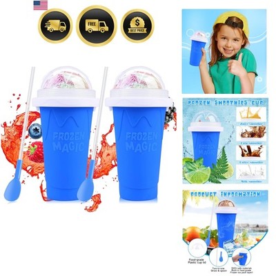 Slushie Cup 2 Pack DIY Slushy Maker Cup Frozen Magic Squeeze Cups for Juice M...
