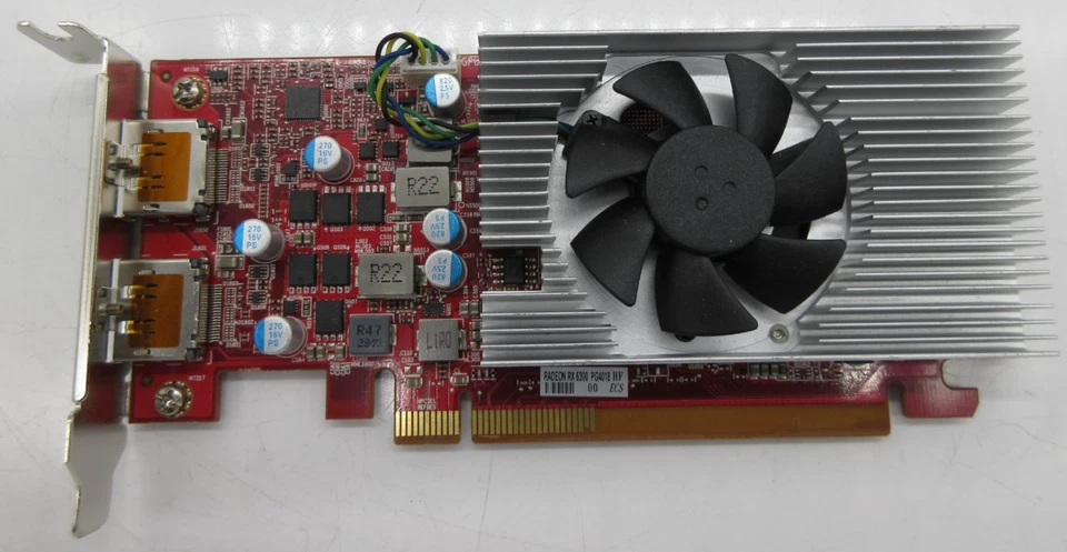 Tarjeta de video Dell AMD Radeon RX 6300 GPU 2 GB bajo perfil doble pantalla 0P8N5C Foto 2 de 4