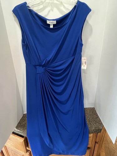 Dress Barn Royal Blue Dress Flattering Side Detail, New W/tags size 12Petite - Picture 5 of 8