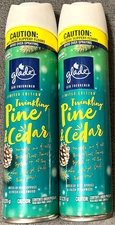 2 Pack Glade Air Freshener Spray Twinkling Pine & Cedar 8.3 OZ Christmas Scent