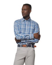 johnnie-O Lassen Performance Button Up Shirt Navy Size M