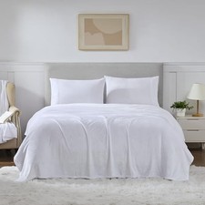 Fleece Sheets Size   Deep Pocket Bedding Toasty Warm Microfleece Queen White