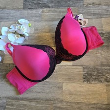 Cacique Pink Boost Plunge Underwire Pushup Bra 46DDD NWT