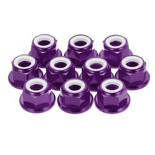 10 Pcs M8 Pitch 1.25mm Aluminum Alloy Lock Nuts, Purple