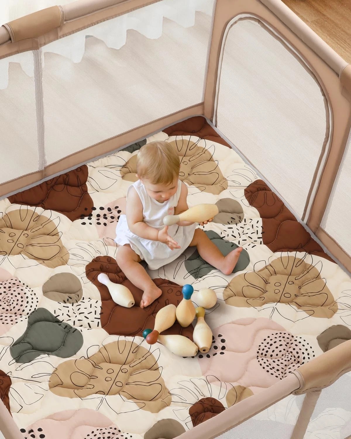 Crawling Mat for Infants - Thick Foam 50x50 Play Mat with Unique Boho Design