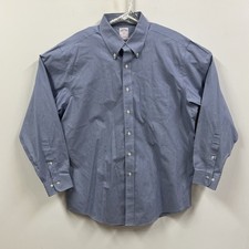 Brooks Brothers Regular Fit 16.5 4/5 Blue Check Non Iron Classic Dress Shirt
