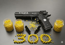 KIDS TOY GUN MODEL M1058 WITH 300 YELLOW BB BULLETS SAFE PLAY SET
