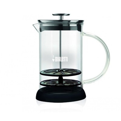 Bialetti Glass Milk Frother, Black 3 Cup (330 ml - 11 oz) Black