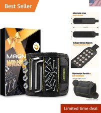 Magnetic Wristband Tool Gift with 15 Strong Magnets - Perfect for DIY Lovers