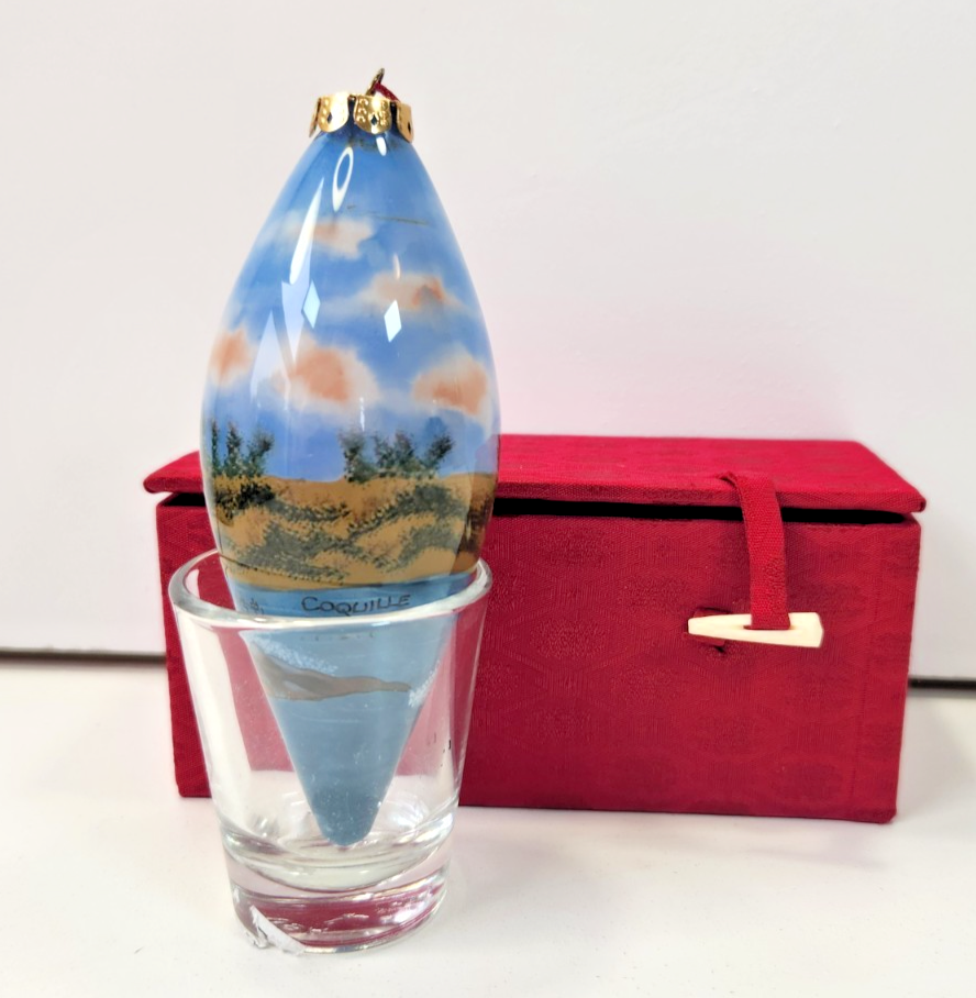 FIGI 1999 BLUE BALL HANDPAINTED LIGHTHOUSE TEAR DROP SHAPE 5
