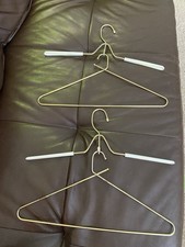 Lot Of 2 Mid century Modern Gold Metal Clothes Hangers-2 Part Jacket/shirt/pants