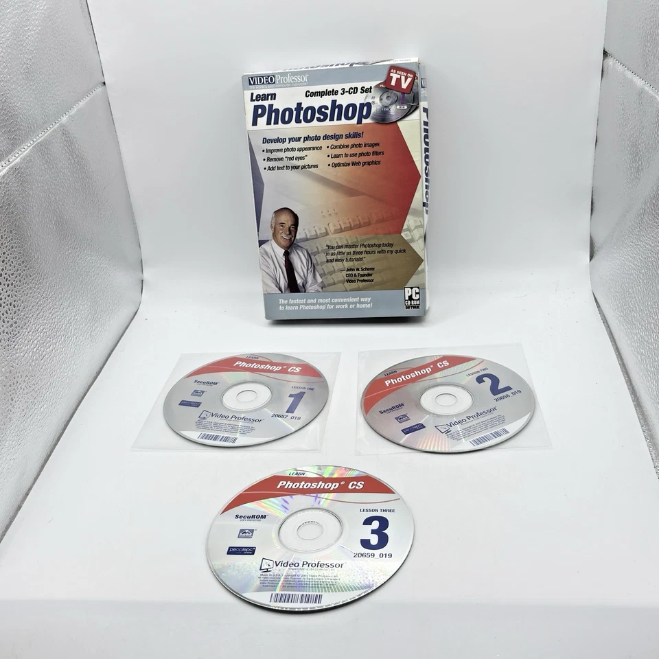 Video Professor Learn PHOTOSHOP PC Software Complete 3 CD Set - Image 2 of 4